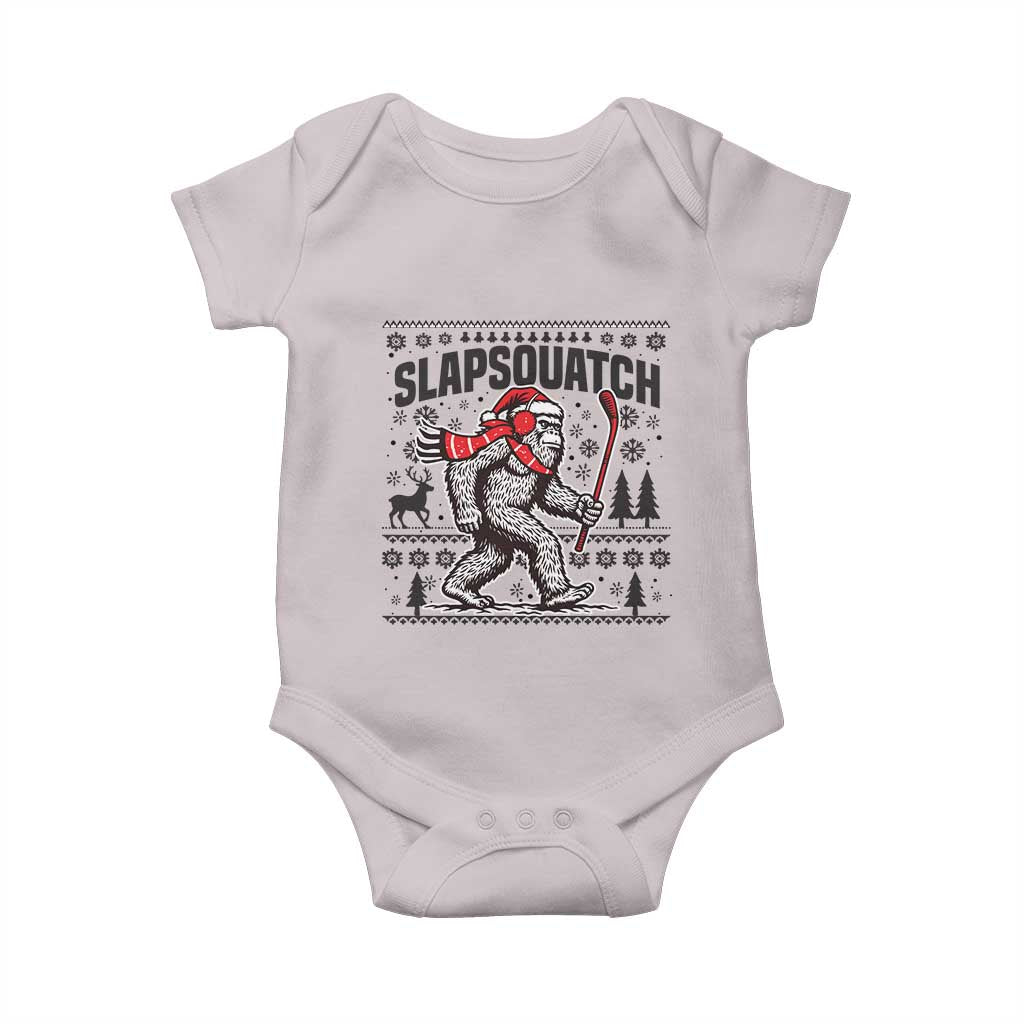 Slapsquatch Hockey Player Baby Onesie Funny Bigfoot Ugly Christmas Gift TS12 Ice Gray Print Your Wear