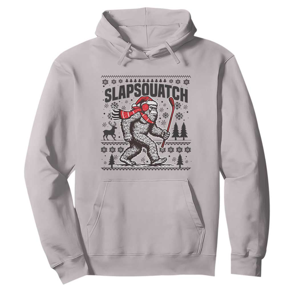 Slapsquatch Hockey Player Hoodie Funny Bigfoot Ugly Christmas Gift TS12 Ice Gray Print Your Wear