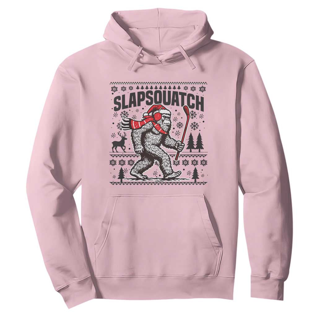 Slapsquatch Hockey Player Hoodie Funny Bigfoot Ugly Christmas Gift TS12 Light Pink Print Your Wear