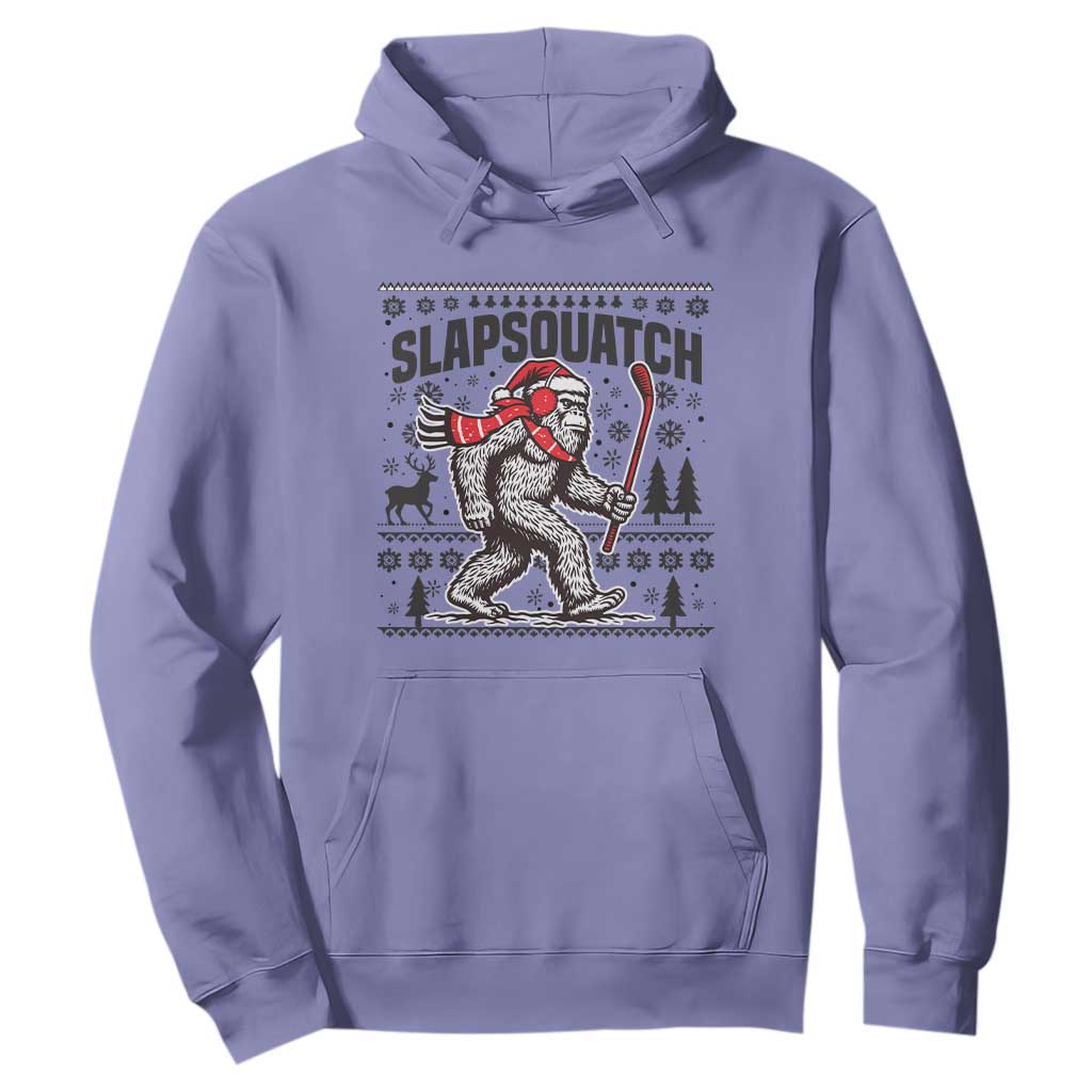 Slapsquatch Hockey Player Hoodie Funny Bigfoot Ugly Christmas Gift TS12 Violet Print Your Wear