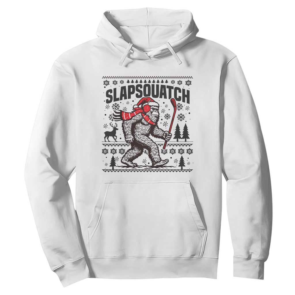 Slapsquatch Hockey Player Hoodie Funny Bigfoot Ugly Christmas Gift TS12 White Print Your Wear