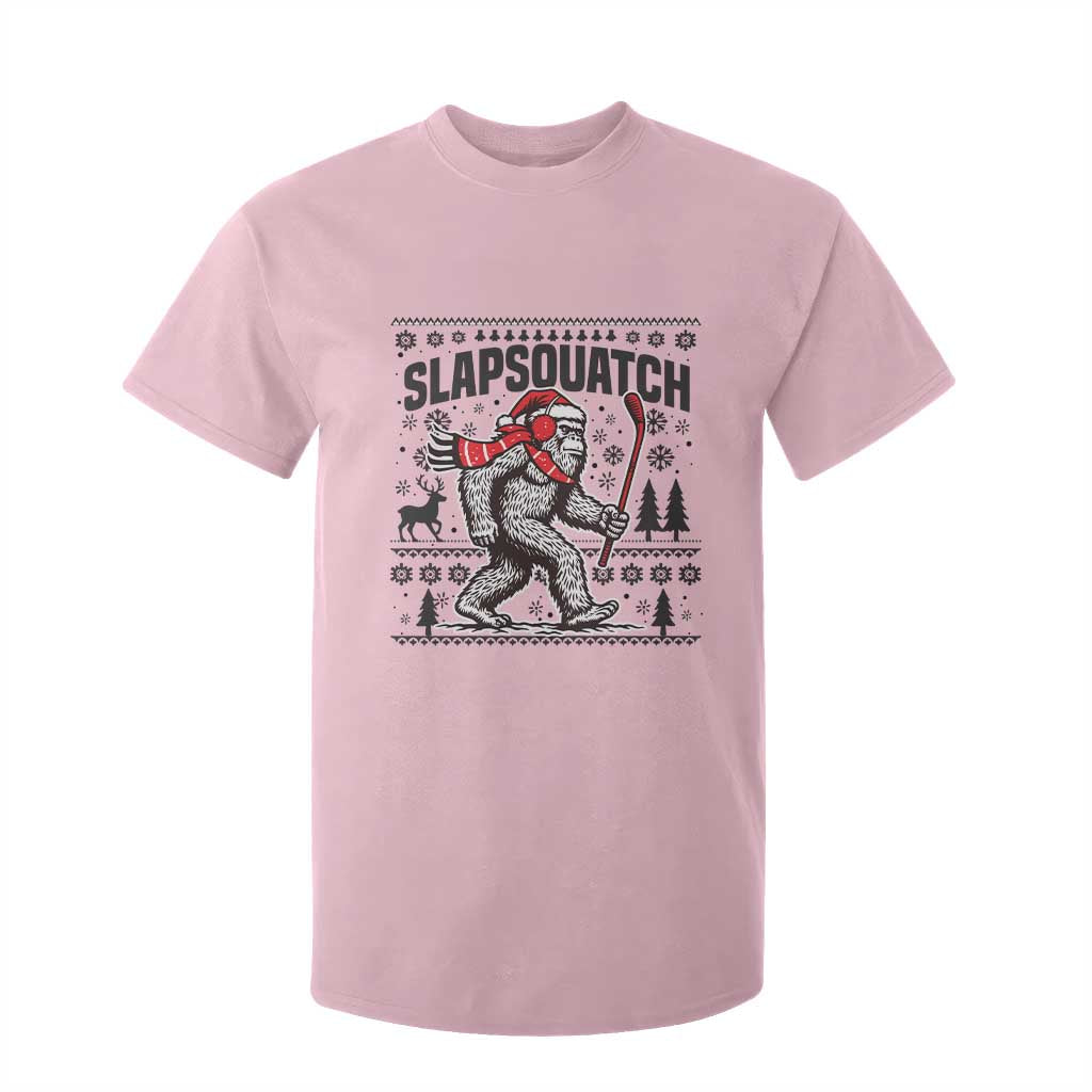 Slapsquatch Hockey Player T Shirt For Kid Funny Bigfoot Ugly Christmas Gift TS12 Light Pink Print Your Wear