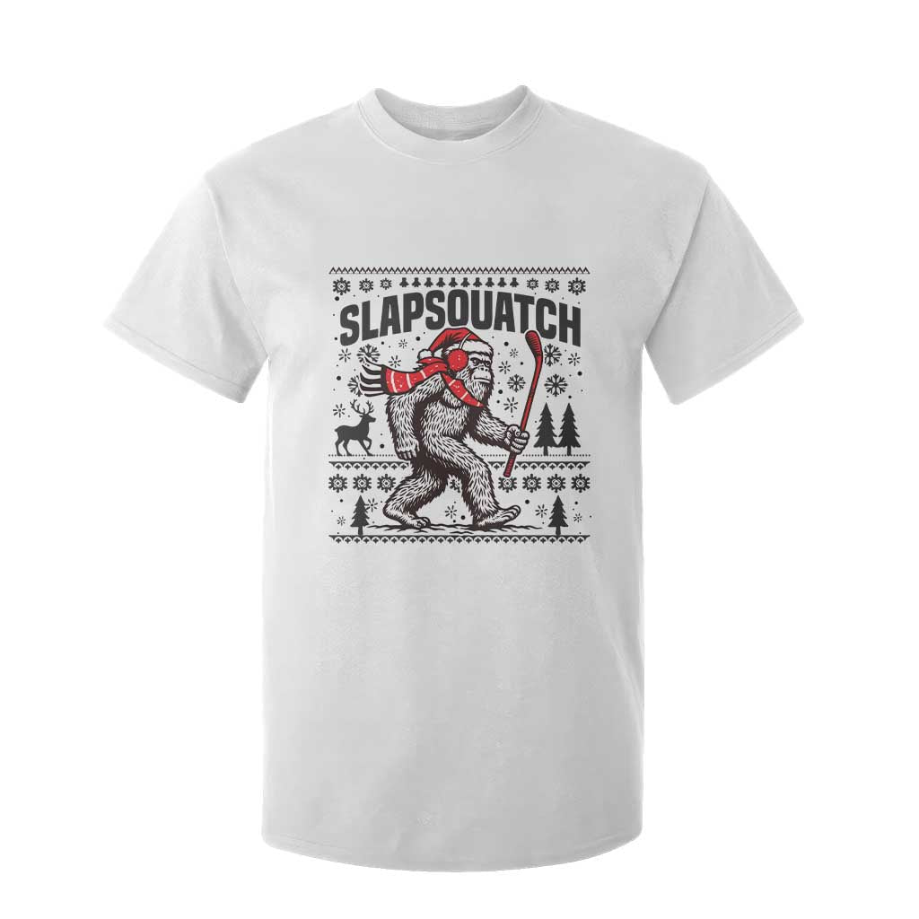 Slapsquatch Hockey Player T Shirt For Kid Funny Bigfoot Ugly Christmas Gift TS12 White Print Your Wear