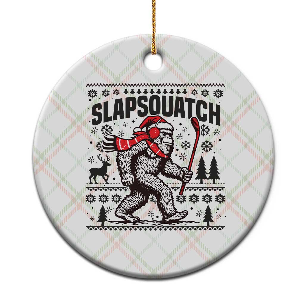Slapsquatch Hockey Player Ceramic Ornament Funny Bigfoot Ugly Christmas Gift TS12 1pc Christmas Plaid Print Your Wear