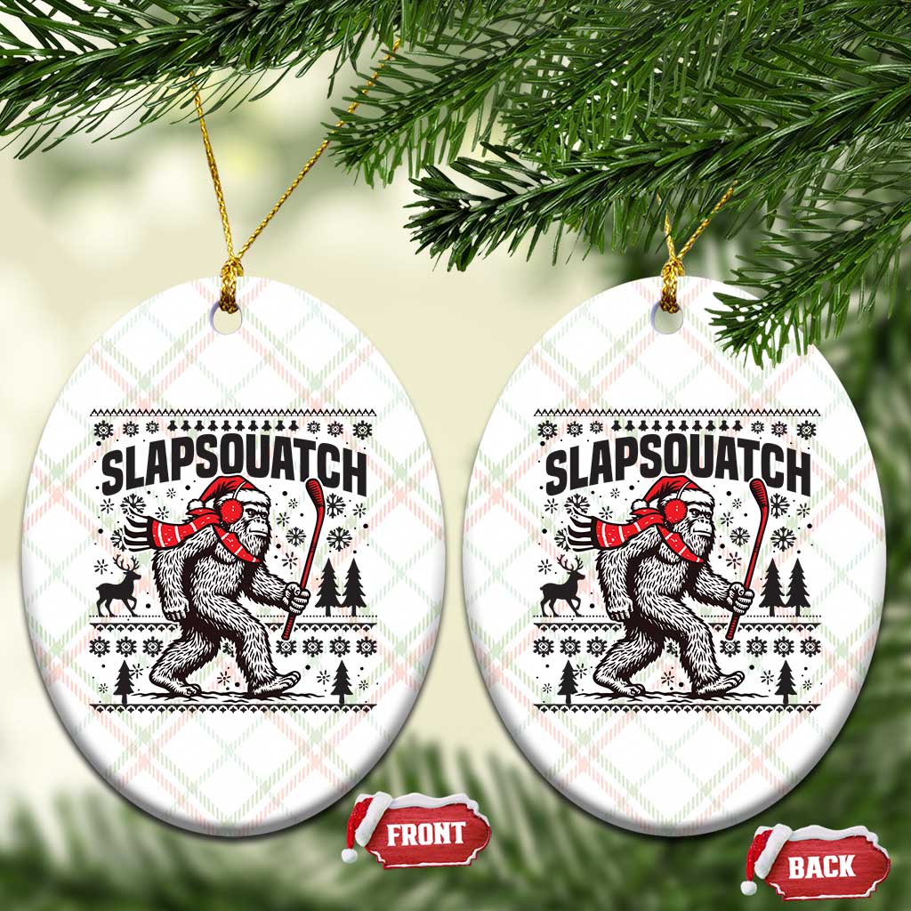 Slapsquatch Hockey Player Ceramic Ornament Funny Bigfoot Ugly Christmas Gift TS12 Print Your Wear