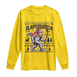 Slapsquatch Hockey Player Long Sleeve Shirt Funny Bigfoot Ugly Christmas Gift TS12 Daisy Print Your Wear