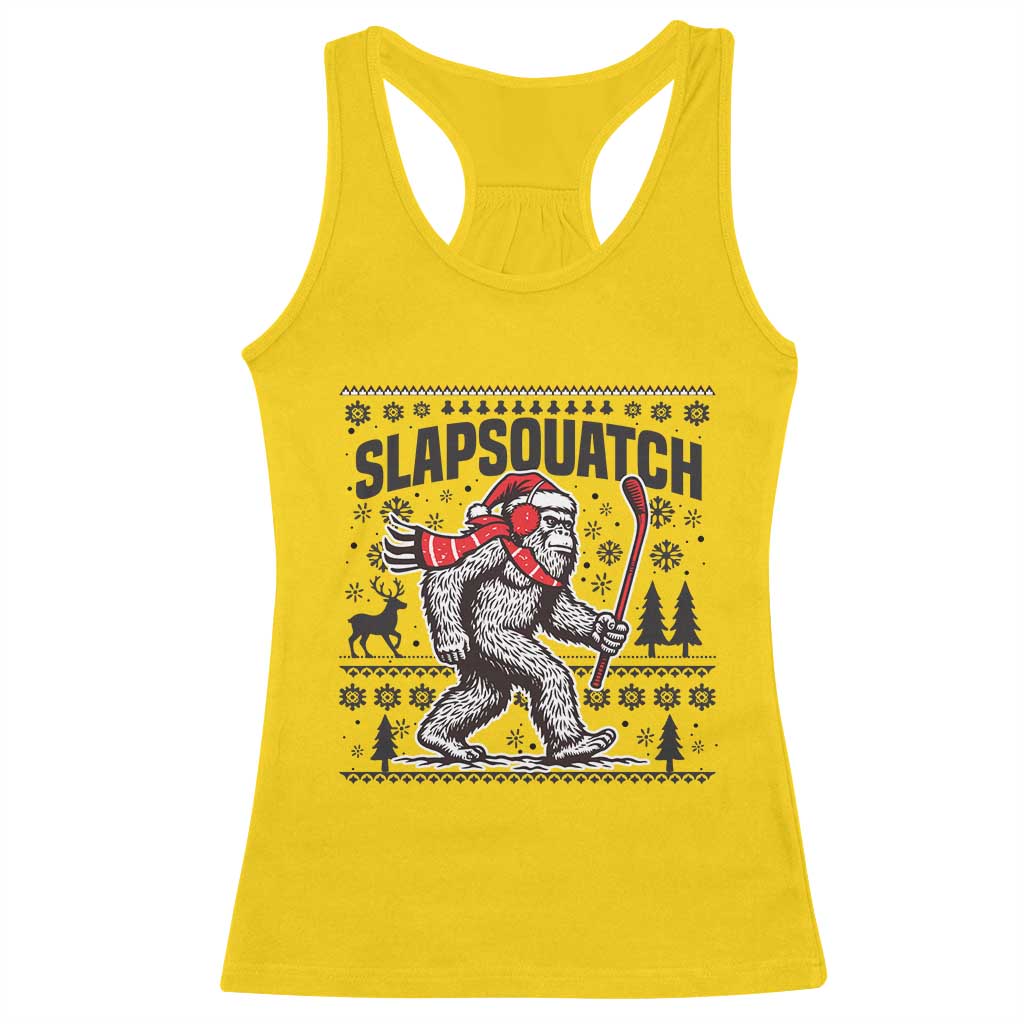 Slapsquatch Hockey Player Racerback Tank Top Funny Bigfoot Ugly Christmas Gift TS12 Daisy Print Your Wear