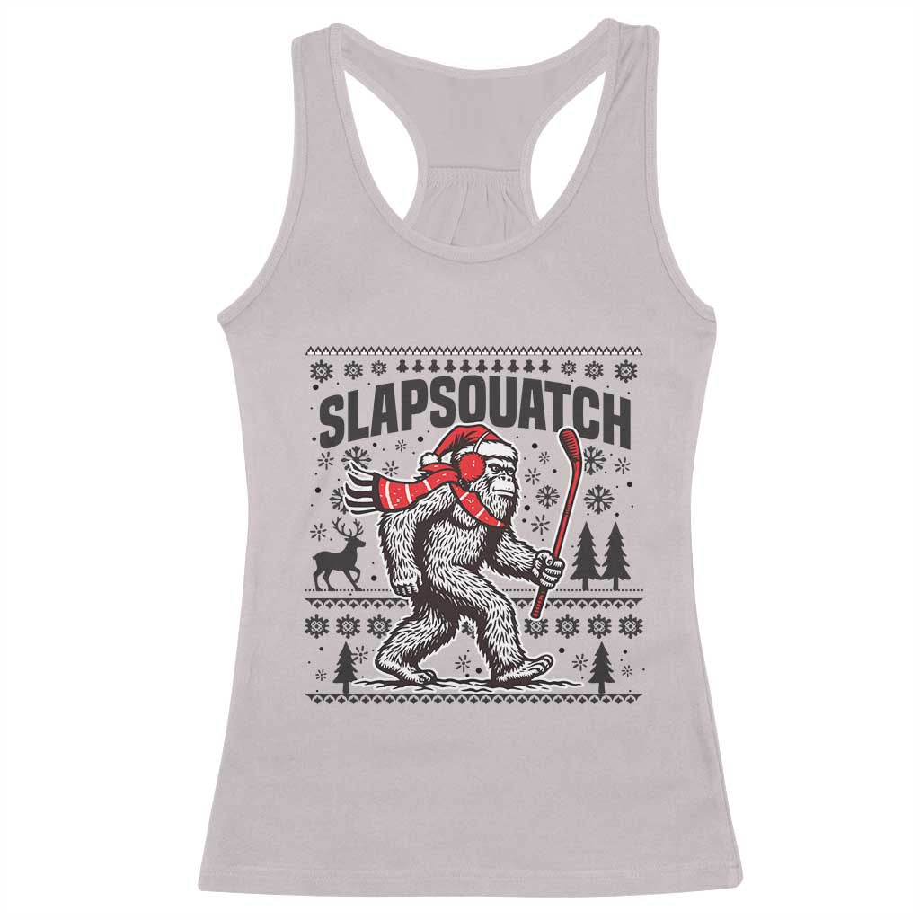 Slapsquatch Hockey Player Racerback Tank Top Funny Bigfoot Ugly Christmas Gift TS12 Ice Gray Print Your Wear