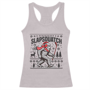 Slapsquatch Hockey Player Racerback Tank Top Funny Bigfoot Ugly Christmas Gift TS12 Ice Gray Print Your Wear