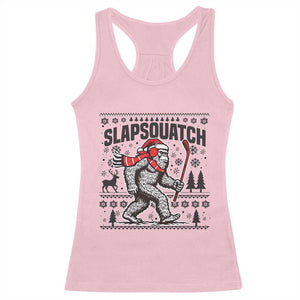 Slapsquatch Hockey Player Racerback Tank Top Funny Bigfoot Ugly Christmas Gift TS12 Light Pink Print Your Wear