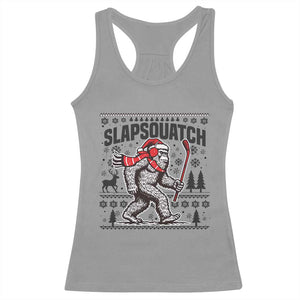 Slapsquatch Hockey Player Racerback Tank Top Funny Bigfoot Ugly Christmas Gift TS12 Sport Gray Print Your Wear