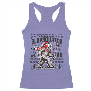 Slapsquatch Hockey Player Racerback Tank Top Funny Bigfoot Ugly Christmas Gift TS12 Violet Print Your Wear