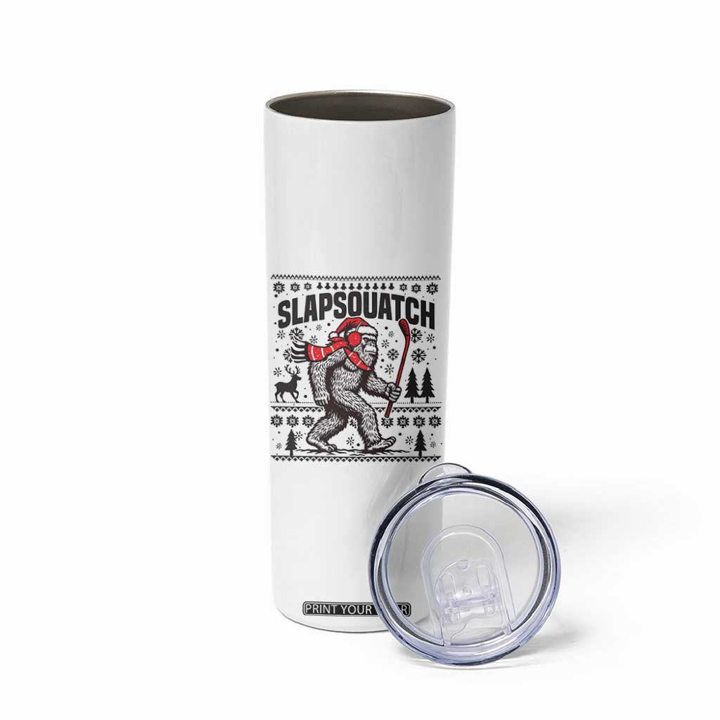 Slapsquatch Hockey Player Skinny Tumbler Funny Bigfoot Ugly Christmas Gift TS12 Print Your Wear