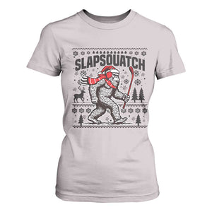 Slapsquatch Hockey Player T Shirt For Women Funny Bigfoot Ugly Christmas Gift TS12 Ice Gray Print Your Wear