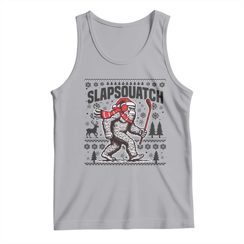Slapsquatch Hockey Player Tank Top Funny Bigfoot Ugly Christmas Gift TS12 Athletic Heather Print Your Wear
