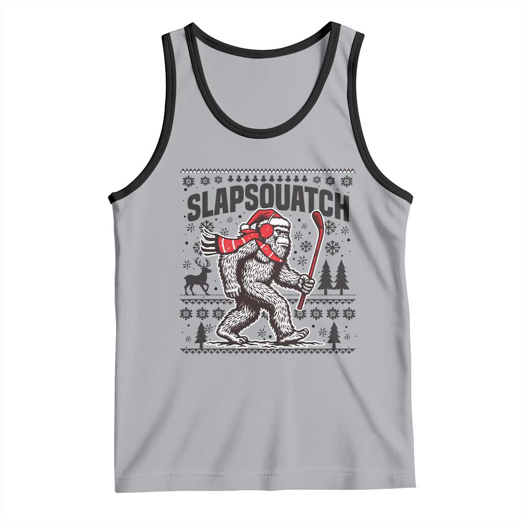 Slapsquatch Hockey Player Tank Top Funny Bigfoot Ugly Christmas Gift TS12 Athletic Heather Black Print Your Wear