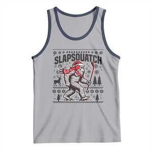 Slapsquatch Hockey Player Tank Top Funny Bigfoot Ugly Christmas Gift TS12 Athletic Heather Navy Print Your Wear