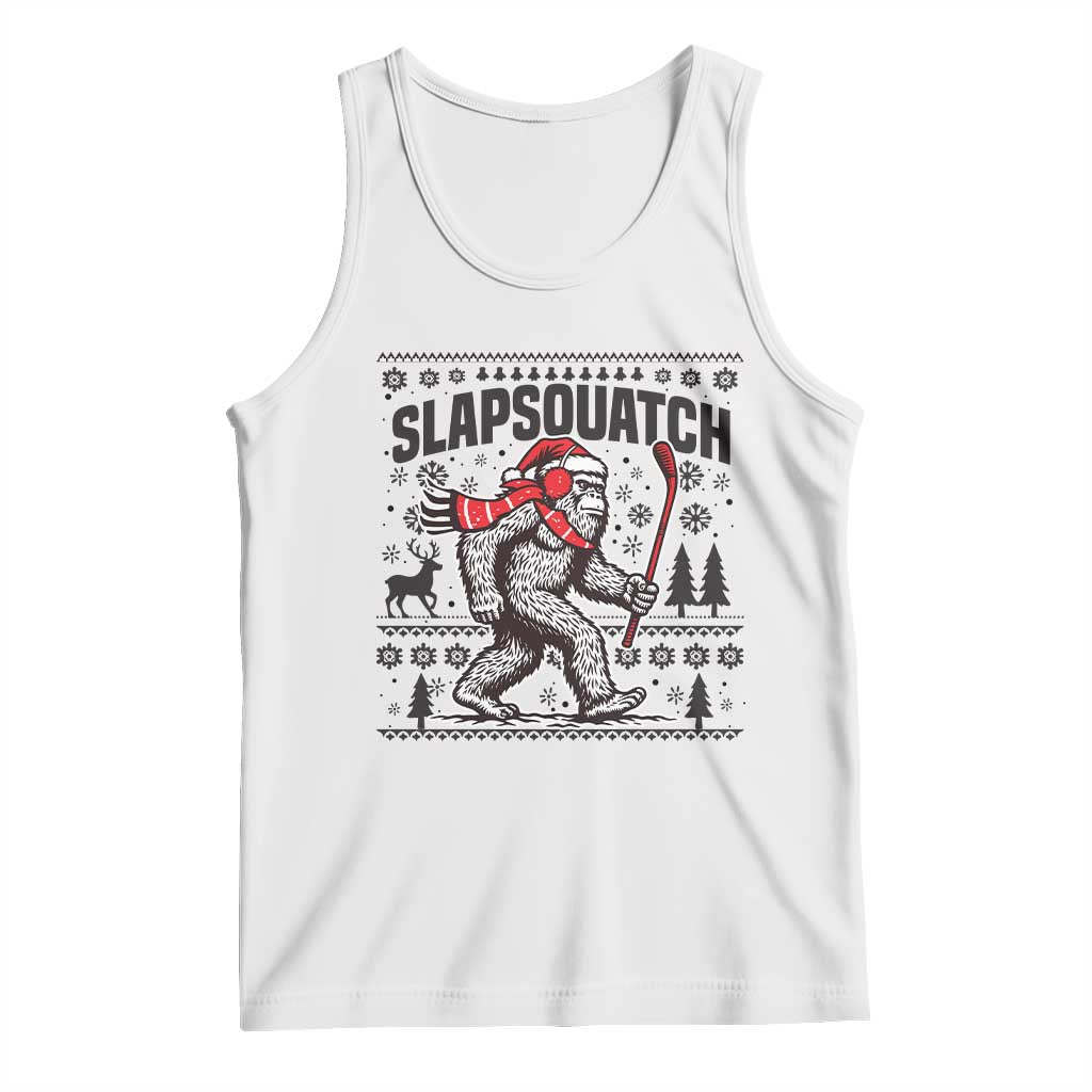 Slapsquatch Hockey Player Tank Top Funny Bigfoot Ugly Christmas Gift TS12 White Print Your Wear