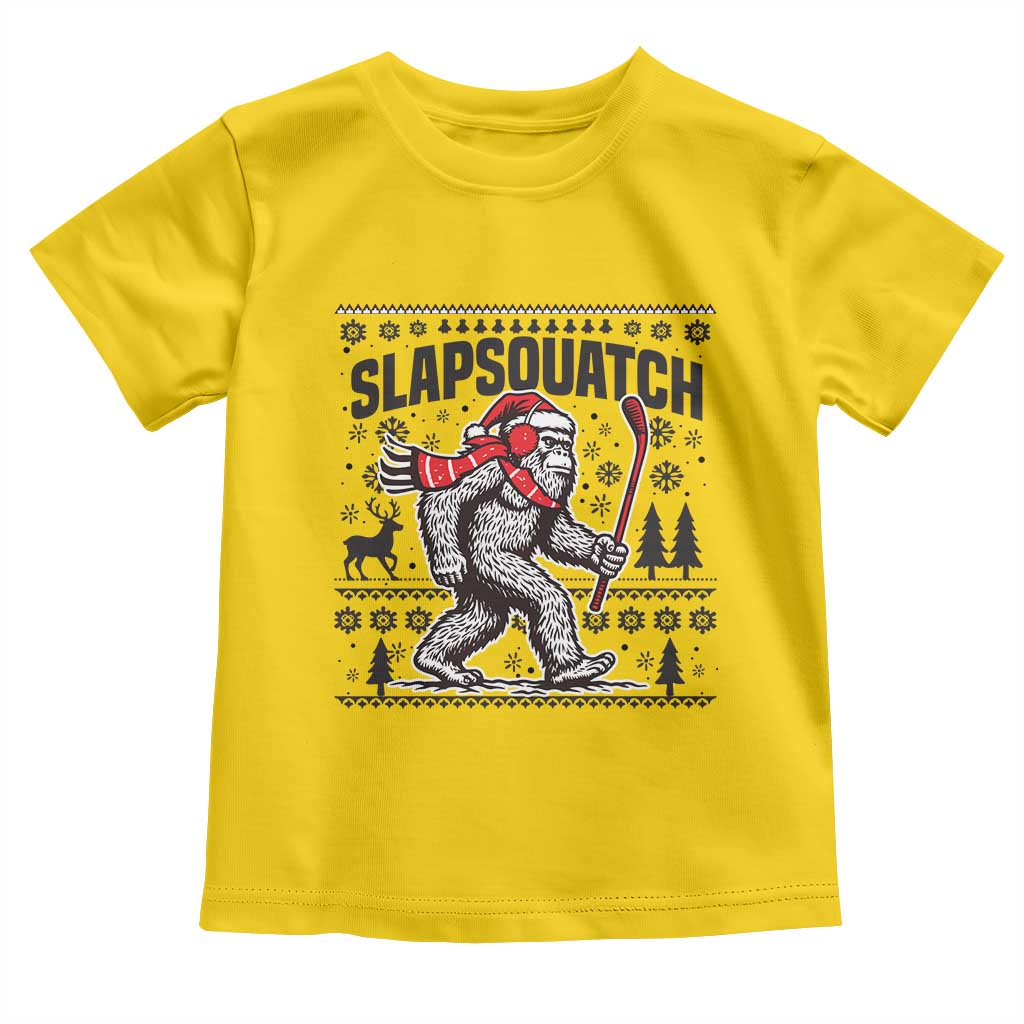 Slapsquatch Hockey Player Toddler T Shirt Funny Bigfoot Ugly Christmas Gift TS12 Daisy Print Your Wear