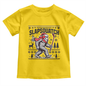 Slapsquatch Hockey Player Toddler T Shirt Funny Bigfoot Ugly Christmas Gift TS12 Daisy Print Your Wear