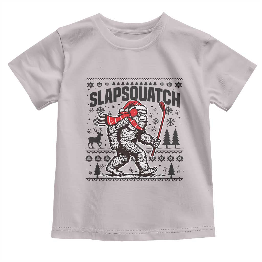 Slapsquatch Hockey Player Toddler T Shirt Funny Bigfoot Ugly Christmas Gift TS12 Ice Gray Print Your Wear