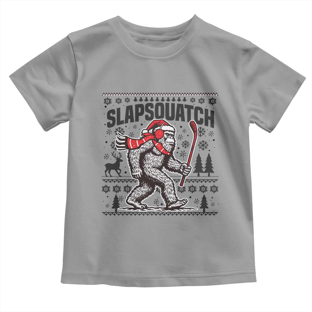 Slapsquatch Hockey Player Toddler T Shirt Funny Bigfoot Ugly Christmas Gift TS12 Sport Gray Print Your Wear