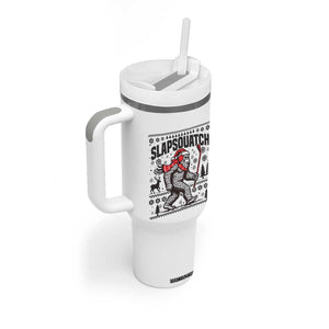 Slapsquatch Hockey Player Tumbler With Handle Funny Bigfoot Ugly Christmas Gift TS12 Print Your Wear