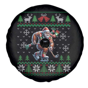 Ugly Christmas Bigfoot Playing Hockey Spare Tire Cover Funny Xmas Gift TS12 Print Your Wear