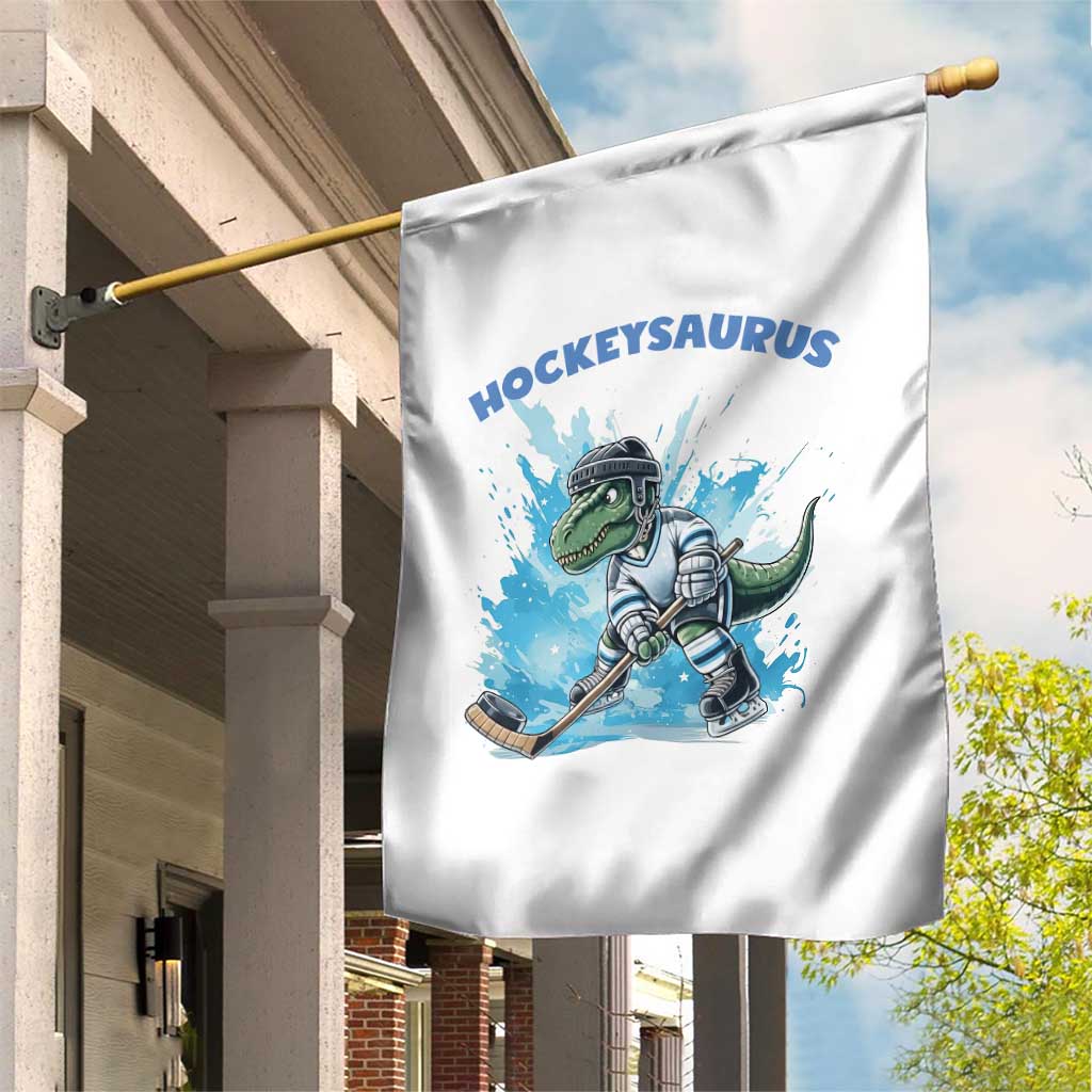 Hockeysaurus Garden Flag Funny Dinosaur Playing Ice Hockey Gift TS12 Print Your Wear