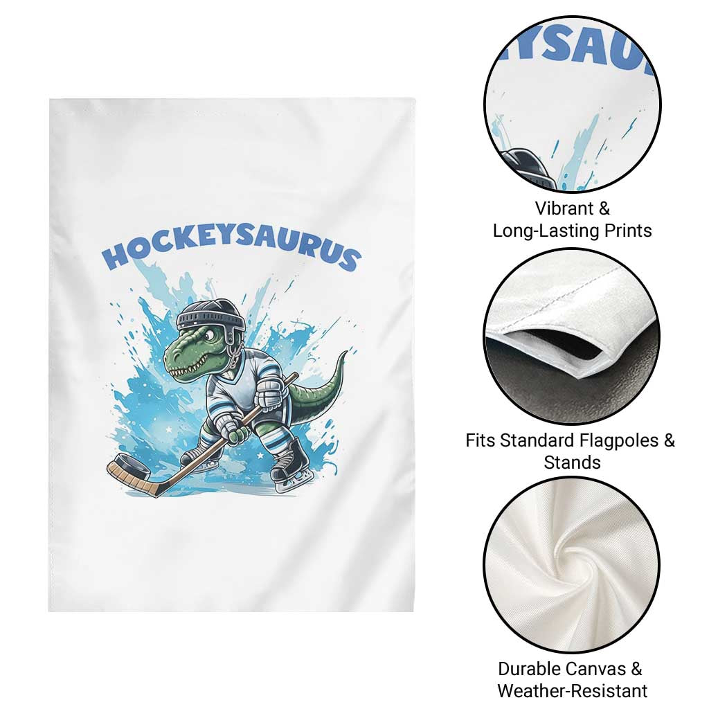 Hockeysaurus Garden Flag Funny Dinosaur Playing Ice Hockey Gift TS12 Print Your Wear