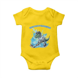 Hockeysaurus Baby Onesie Funny Dinosaur Playing Ice Hockey Gift TS12 Daisy Print Your Wear