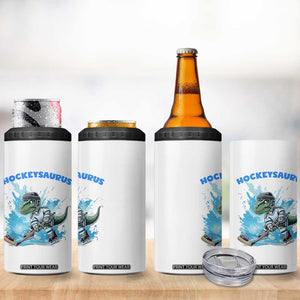 Hockeysaurus 4 in 1 Can Cooler Tumbler Funny Dinosaur Playing Ice Hockey Gift TS12 Print Your Wear