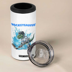 Hockeysaurus 4 in 1 Can Cooler Tumbler Funny Dinosaur Playing Ice Hockey Gift TS12 Print Your Wear