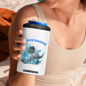 Hockeysaurus 4 in 1 Can Cooler Tumbler Funny Dinosaur Playing Ice Hockey Gift TS12 Print Your Wear