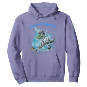 Hockeysaurus Hoodie Funny Dinosaur Playing Ice Hockey Gift TS12 Violet Print Your Wear