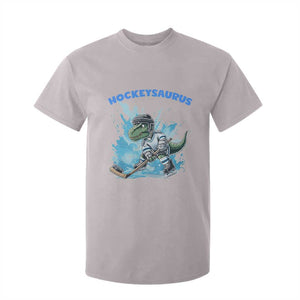 Hockeysaurus T Shirt For Kid Funny Dinosaur Playing Ice Hockey Gift TS12 Ice Gray Print Your Wear