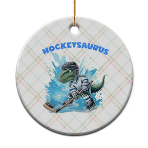 Hockeysaurus Ceramic Ornament Funny Dinosaur Playing Ice Hockey Gift TS12 1pc Christmas Plaid Print Your Wear