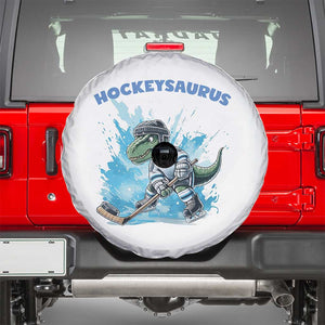 Hockeysaurus Spare Tire Cover Funny Dinosaur Playing Ice Hockey Gift TS12 White Print Your Wear