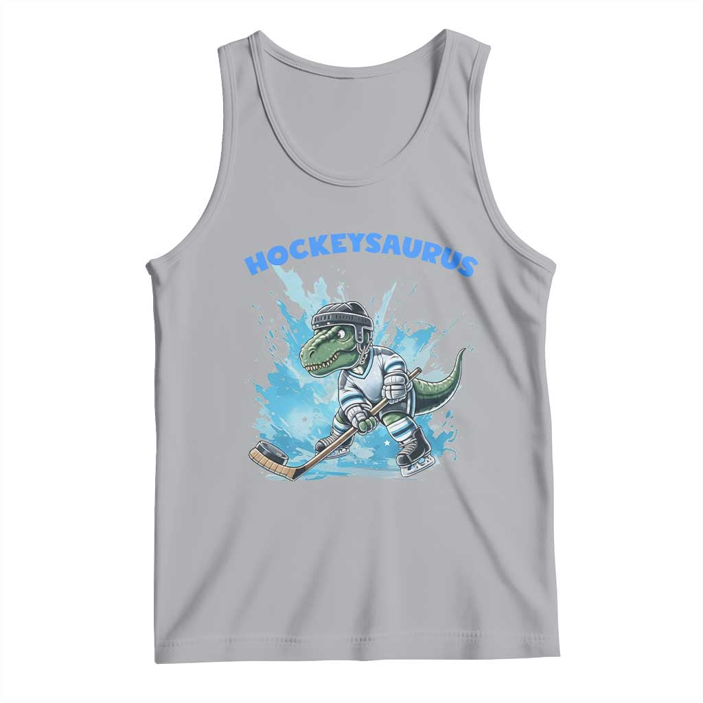 Hockeysaurus Tank Top Funny Dinosaur Playing Ice Hockey Gift TS12 Athletic Heather Print Your Wear