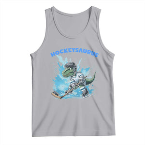 Hockeysaurus Tank Top Funny Dinosaur Playing Ice Hockey Gift TS12 Athletic Heather Print Your Wear