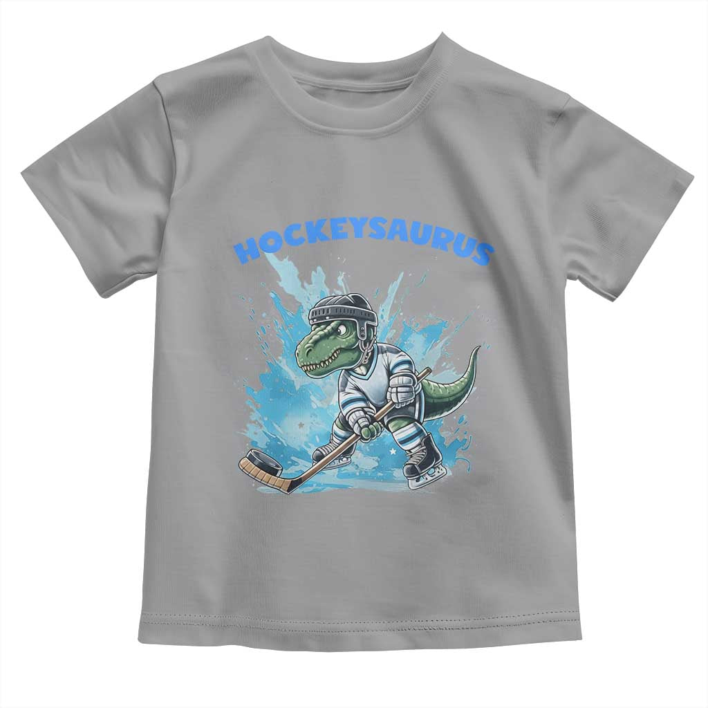 Hockeysaurus Toddler T Shirt Funny Dinosaur Playing Ice Hockey Gift TS12 Sport Gray Print Your Wear