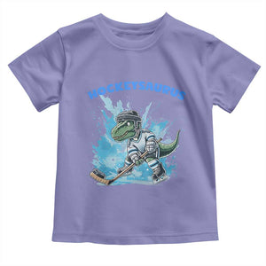 Hockeysaurus Toddler T Shirt Funny Dinosaur Playing Ice Hockey Gift TS12 Violet Print Your Wear
