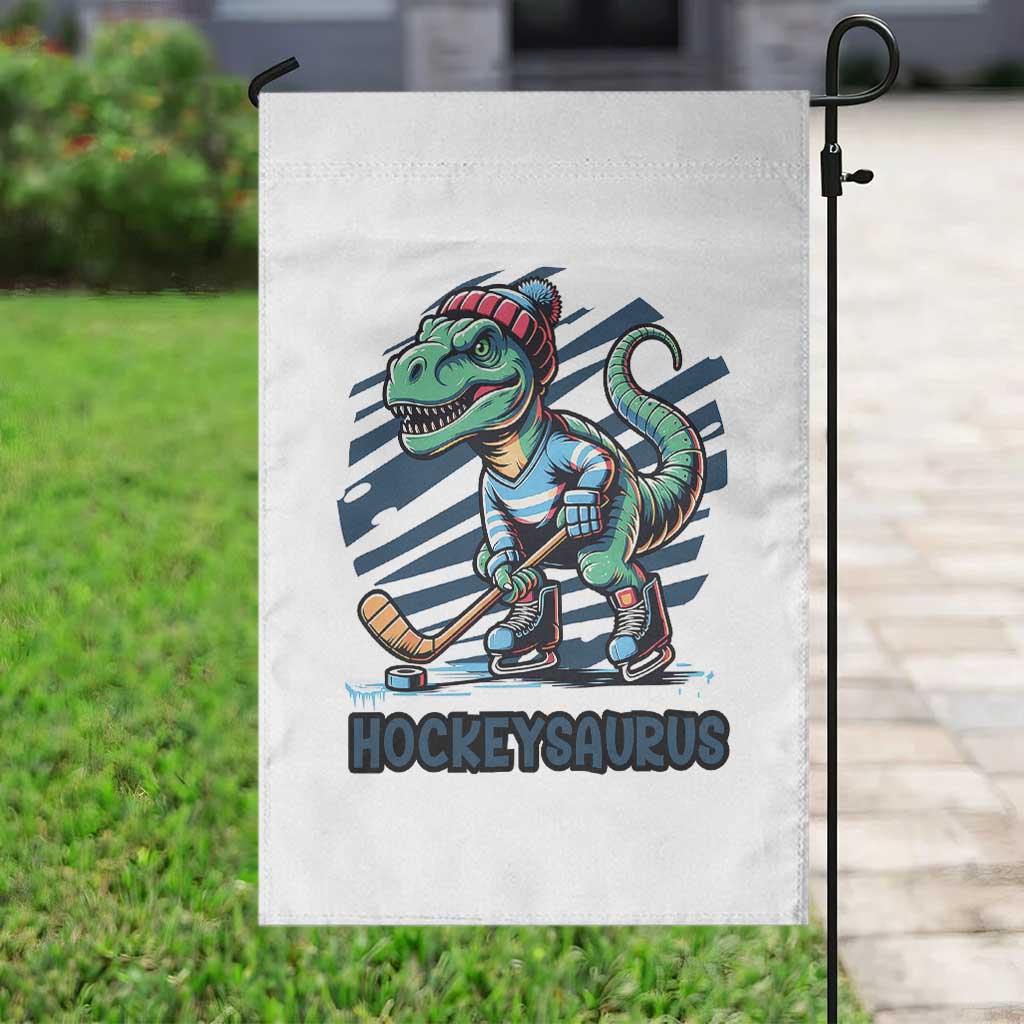 Funny Dinosaur Playing Ice Hockey Garden Flag Hockeysaurus Gift For Kids TS12 Print Your Wear