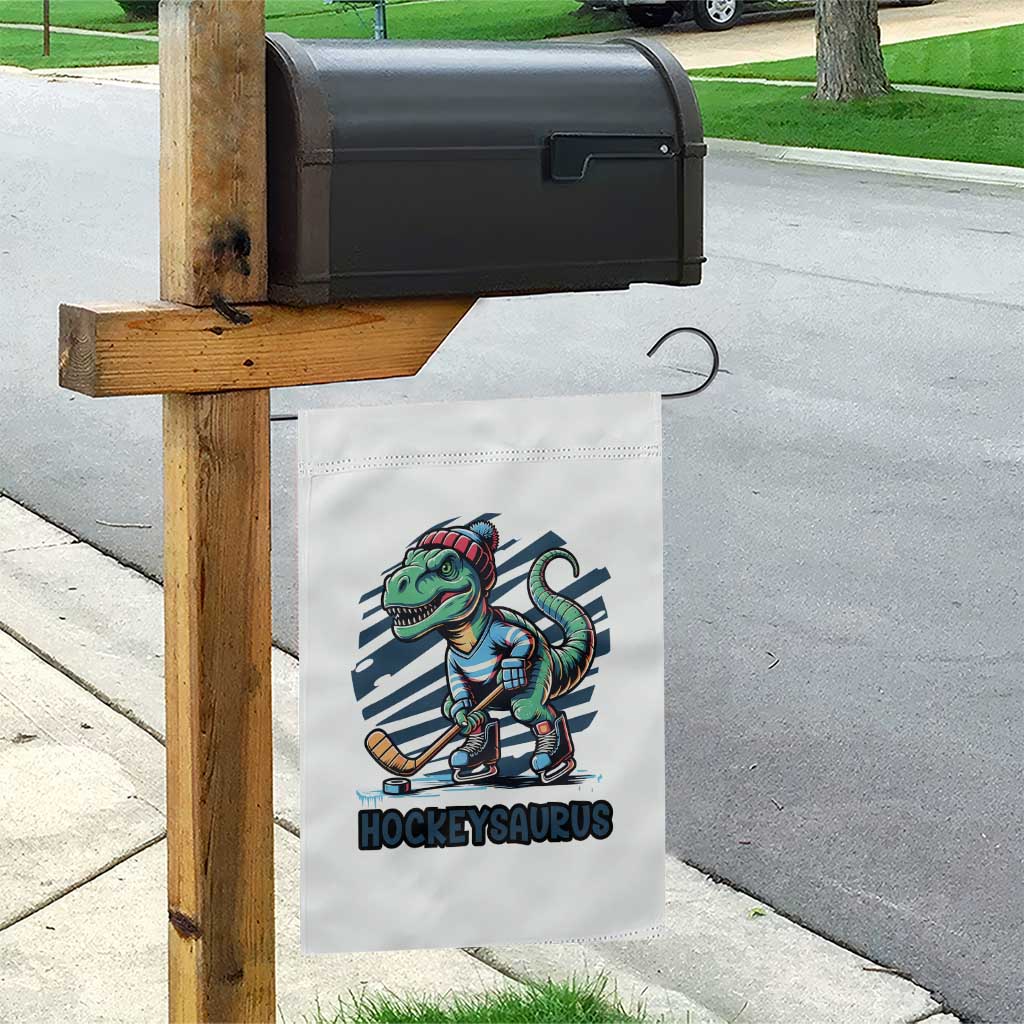 Funny Dinosaur Playing Ice Hockey Garden Flag Hockeysaurus Gift For Kids TS12 Print Your Wear