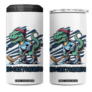 Funny Dinosaur Playing Ice Hockey 4 in 1 Can Cooler Tumbler Hockeysaurus Gift For Kids TS12 One Size: 16 oz White Print Your Wear