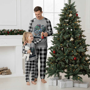 Funny Dinosaur Playing Ice Hockey Plaid Pajama Set Hockeysaurus Gift For Kids TS12 White Plaid Print Your Wear