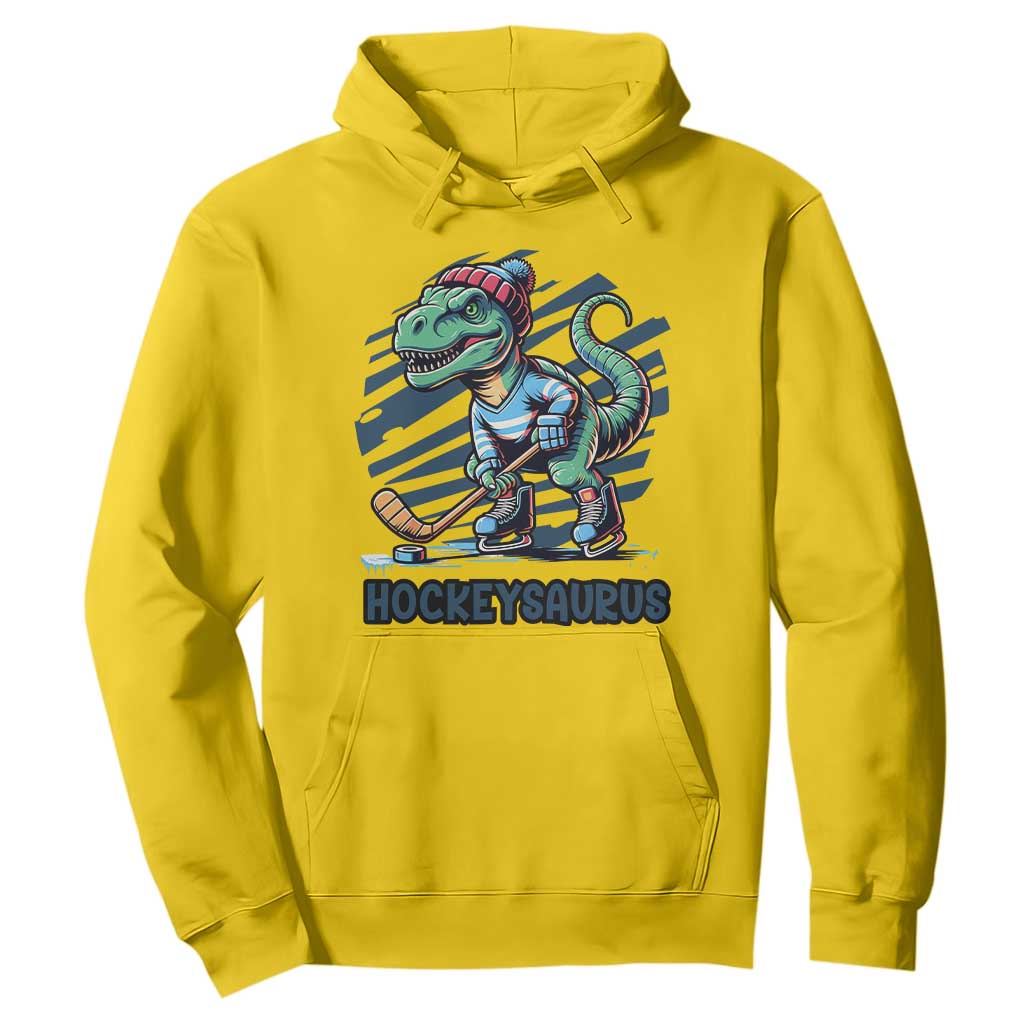 Funny Dinosaur Playing Ice Hockey Hoodie Hockeysaurus Gift For Kids TS12 Daisy Print Your Wear