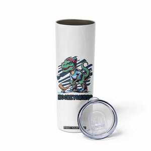 Funny Dinosaur Playing Ice Hockey Skinny Tumbler Hockeysaurus Gift For Kids TS12 Print Your Wear