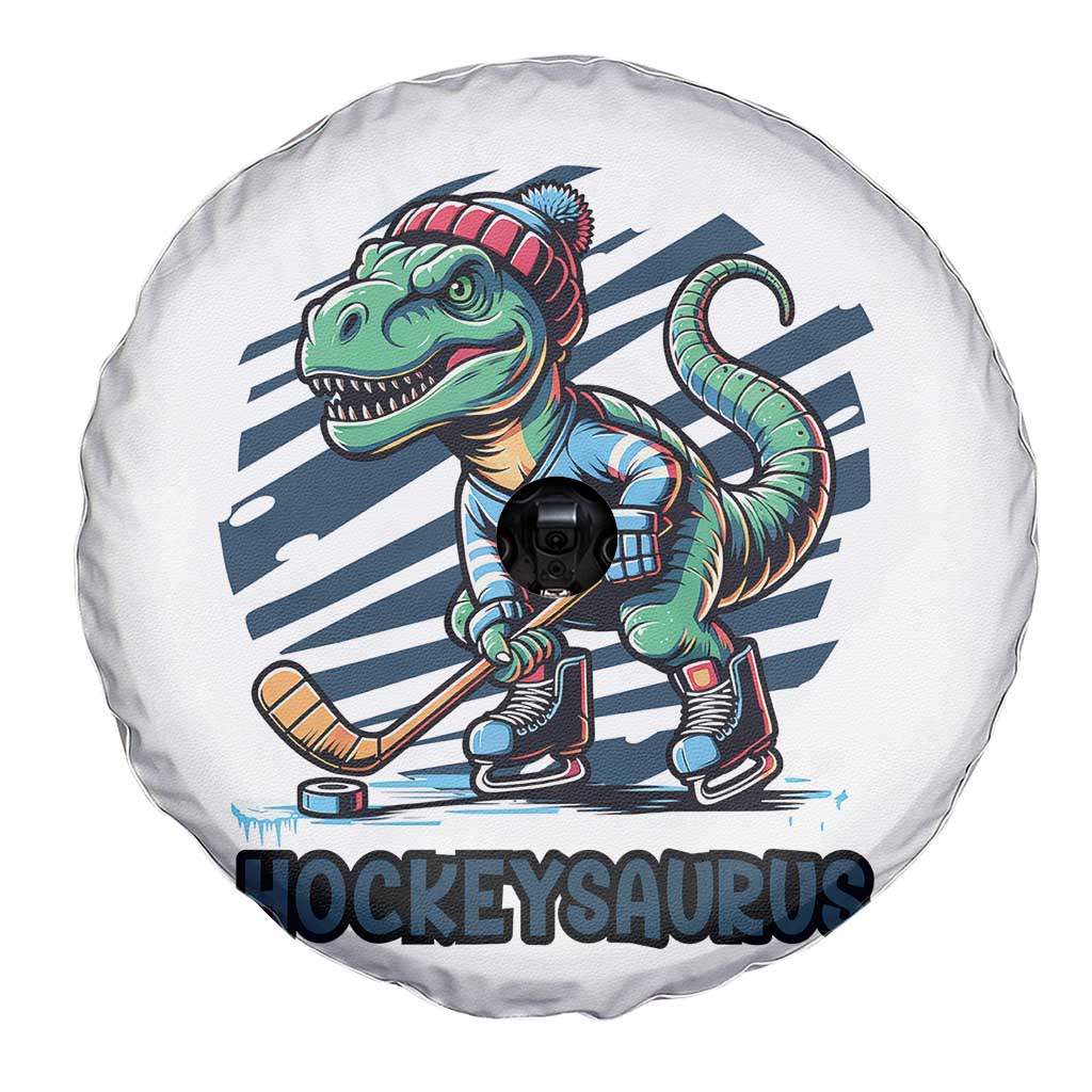 Funny Dinosaur Playing Ice Hockey Spare Tire Cover Hockeysaurus Gift For Kids TS12 Print Your Wear