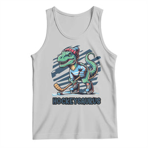 Funny Dinosaur Playing Ice Hockey Tank Top Hockeysaurus Gift For Kids TS12 Ash Print Your Wear